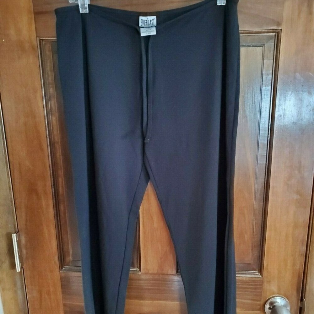 Everlast EUC Womens Activewear Drawstring Black Yoga Pants Size XL Ruffled Flare